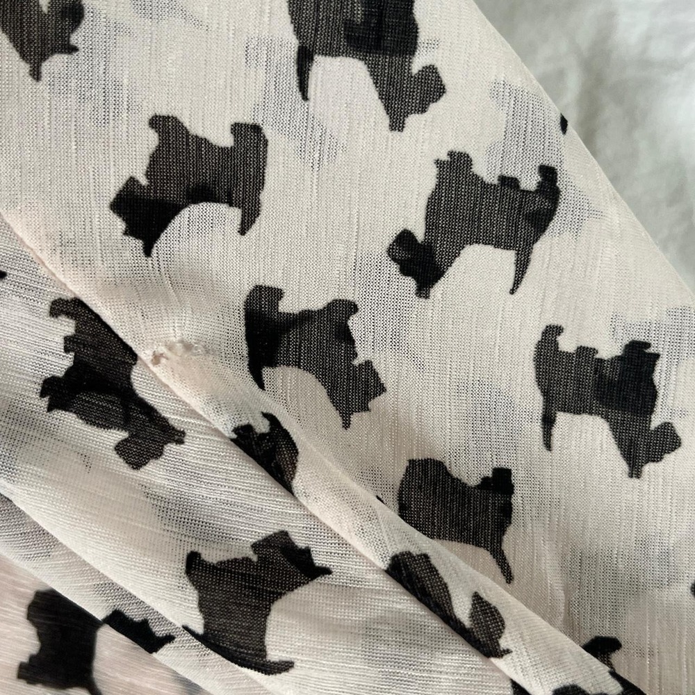 H&M Divided Top Small Cream & Black Scottie Dog Peter Pan Collar Y2K Indie - Picture 6 of 8